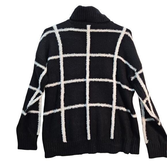 Alison Andrew's Black White Checked Sweater Turtleneck Size Small NWT Classic - Picture 8 of 8